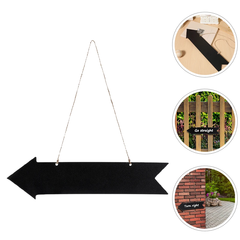 3pcs Wooden Signs Smooth Surface Wall Hanging Arrow Chalkboard Tags Directional Indicators Blackboard Tags Small
