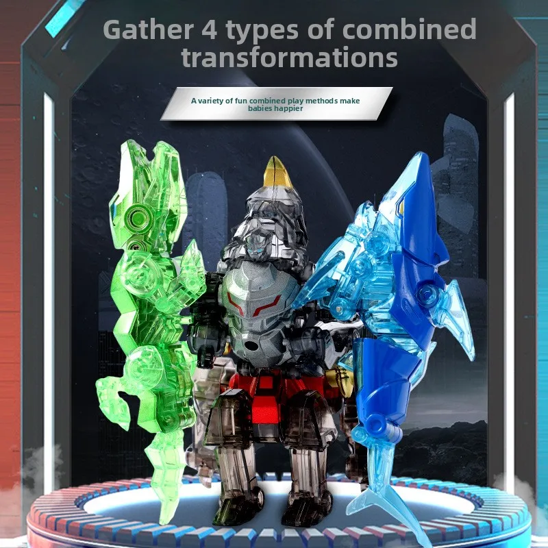 Alloy Shapeshifter Orangutan Mecha King Kong Robot Eagle Shark Crocodile Animal Quad Kids Boy Toy