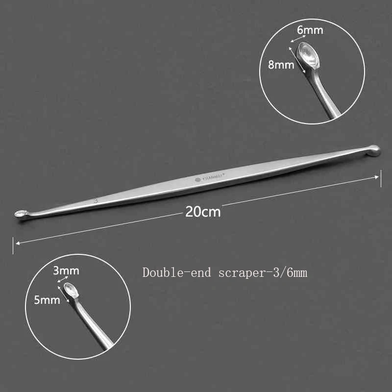 Roestvrijstalen spatel orthopedie chirurgische instrumenten ziekenhuisspatel tweekoppige spatel neusspatel