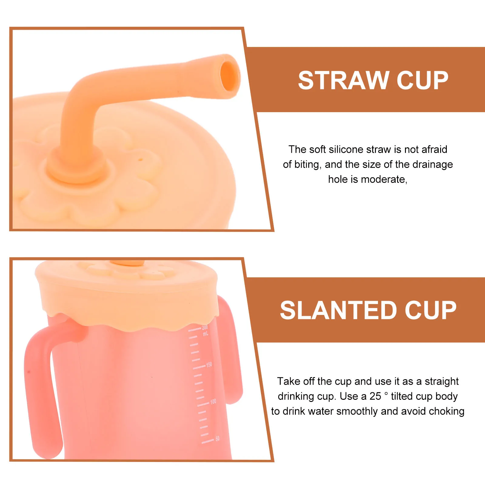 كوب آمن وخفيف الوزن للأطفال الصغار مع شفاطة، سهل التنظيف وغير قابل للكسر، مادة السيليكون البولي بروبيلين، كوب زجاجة للشرب مع القش