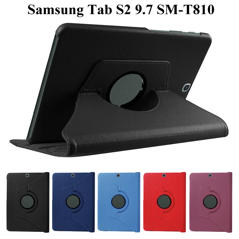 360 Rotating Case for Samsung Galaxy Tab S2 9.7 T810 T815 SM-T810 PU Stand Smart Cover For tab S2 9.7 inch Case +Film+Pen