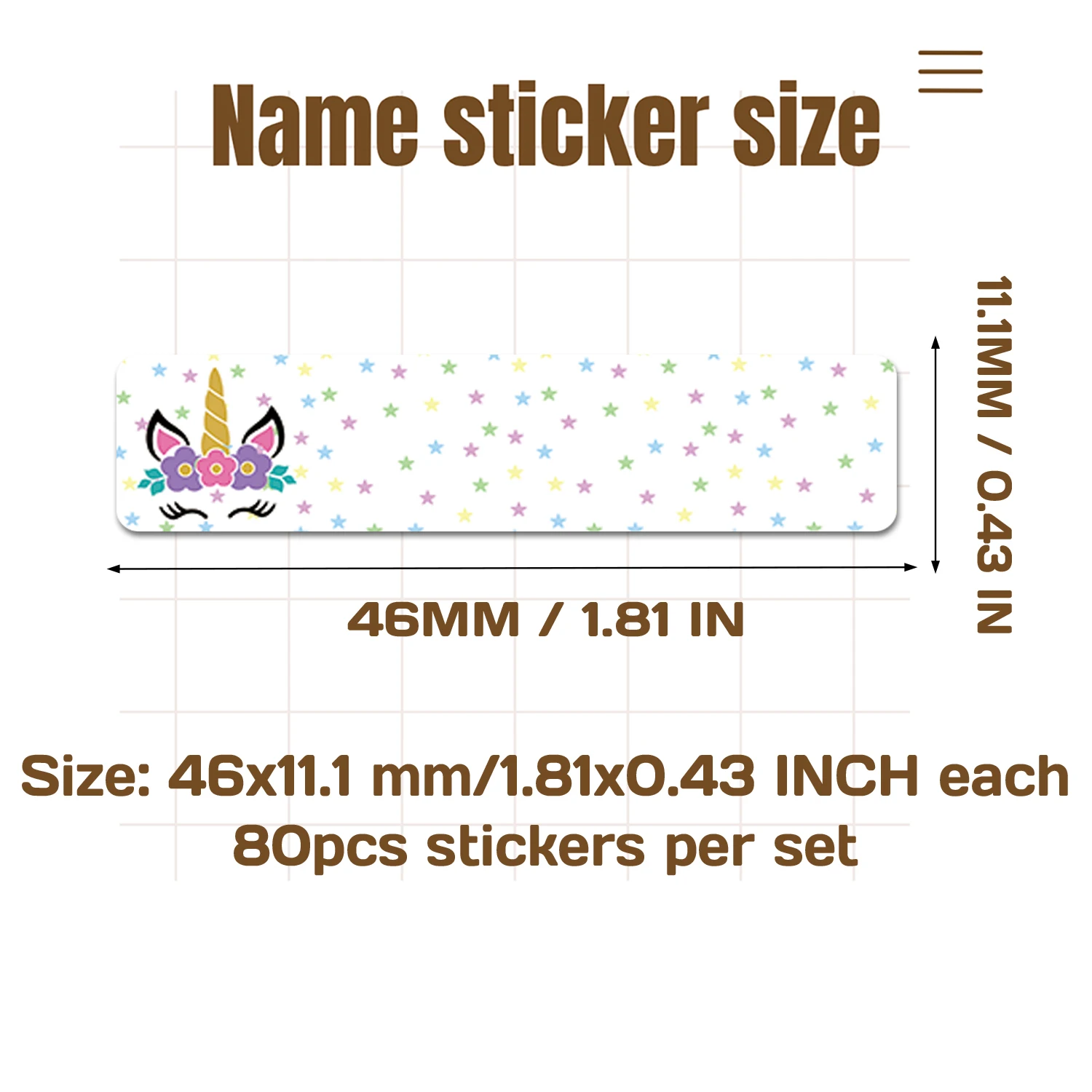 Unicorns - Personalized Name Labels Custom Waterproof Stickers Stick on Tag Kids Teacher Parents School Daycare Camp Pack