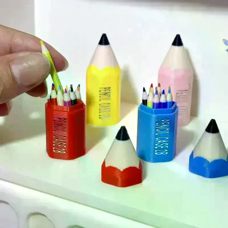 10/12Pcs Kid Pretend Spielen Spielzeug Puppenhaus Miniatur Farbige Stift Mini Bleistift Schule Liefert Modell Puppe Haus Zubehör