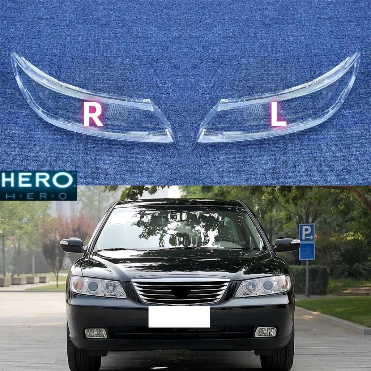 For Hyundai Azera Grandeur 2006 2007 2008 2009 Headlamp Cover Transparent Lamp Shade Shell Plexiglass Replace Original Lampshade