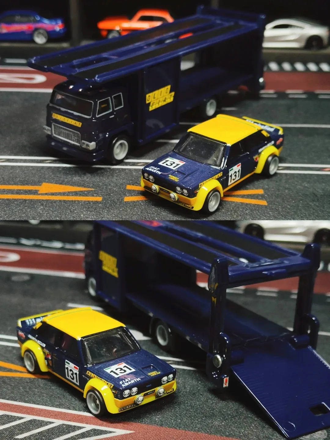 Hot Wheels Automobile Culture Transport Team FIAT 131 ABARTH PLYMOUTH AAR CHEVELLE Die-cast Alloy Car Model Car Gift view 2