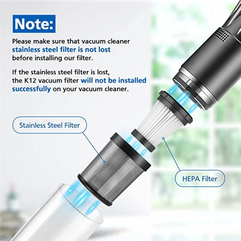 Filtro EAS-HEPA per aspirapolvere senza fili MOOSOO K12/K12 Pro/K13 e parti di ricambio per aspirapolvere portatile Foxnovo13kpa