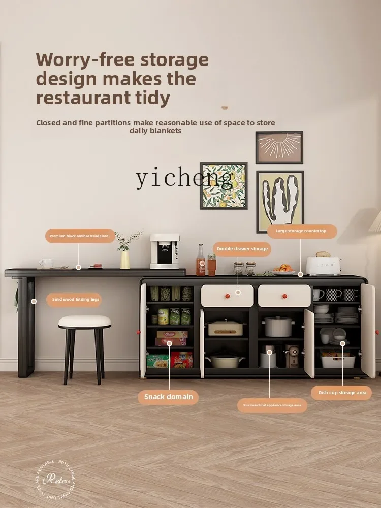 TQH6.14 wall foldable dining table side cabinet integrated small apartment household rectangular modern simple eating table