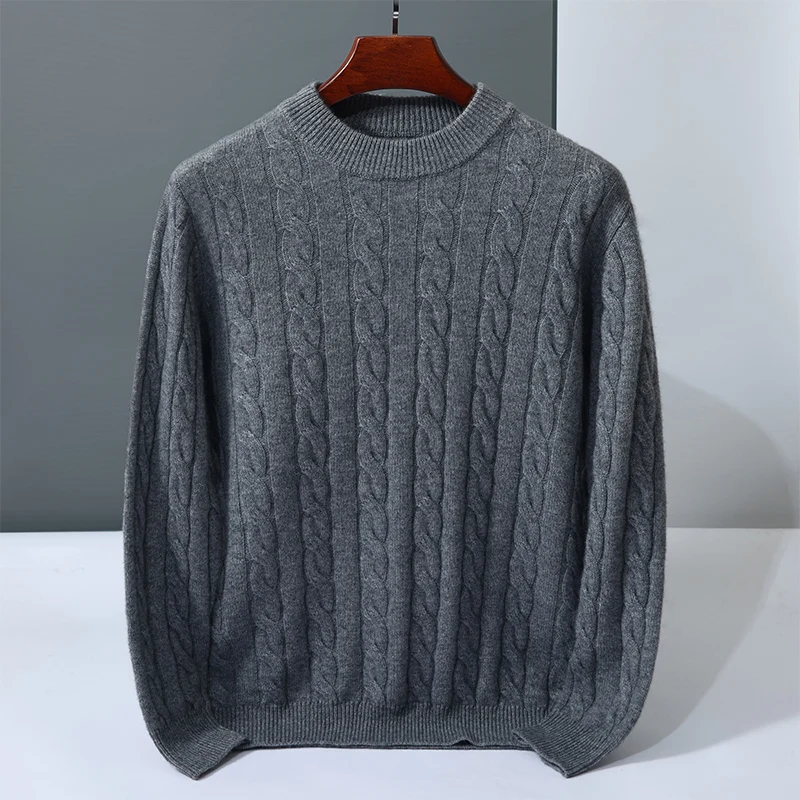 

Мужской кашемировый свитер с круглым вырезом, 100% козий кашемир, пуловер с длинными рукавами, мужской джемпер, топы, зима-осень-весна, одежда, вязаные куртки