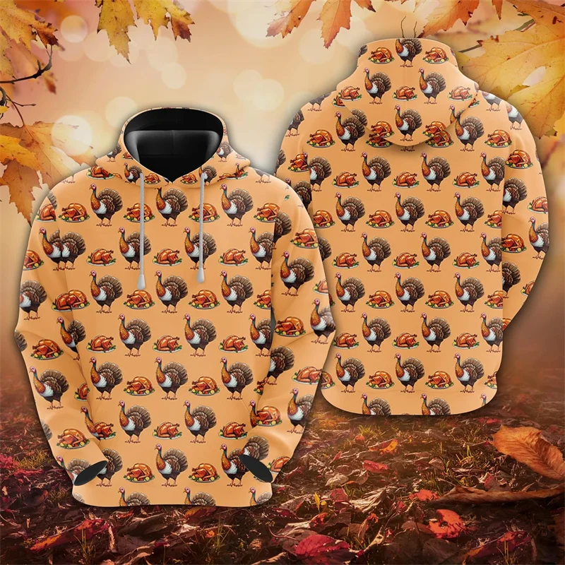 

Vintage 3D Print Happy Thanksgiving Day Hoodies Drawstring Turkey Pumpkin Graphic Hooded Sweatshirts Funny Mens Clothing Hoodie