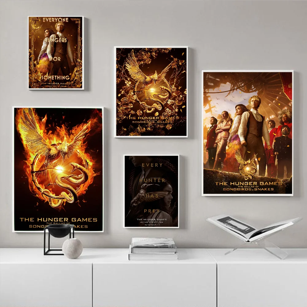 The Hunger Games Classic Vintage Posters Waterproof Paper Sticker Coffee House Bar Home Decor