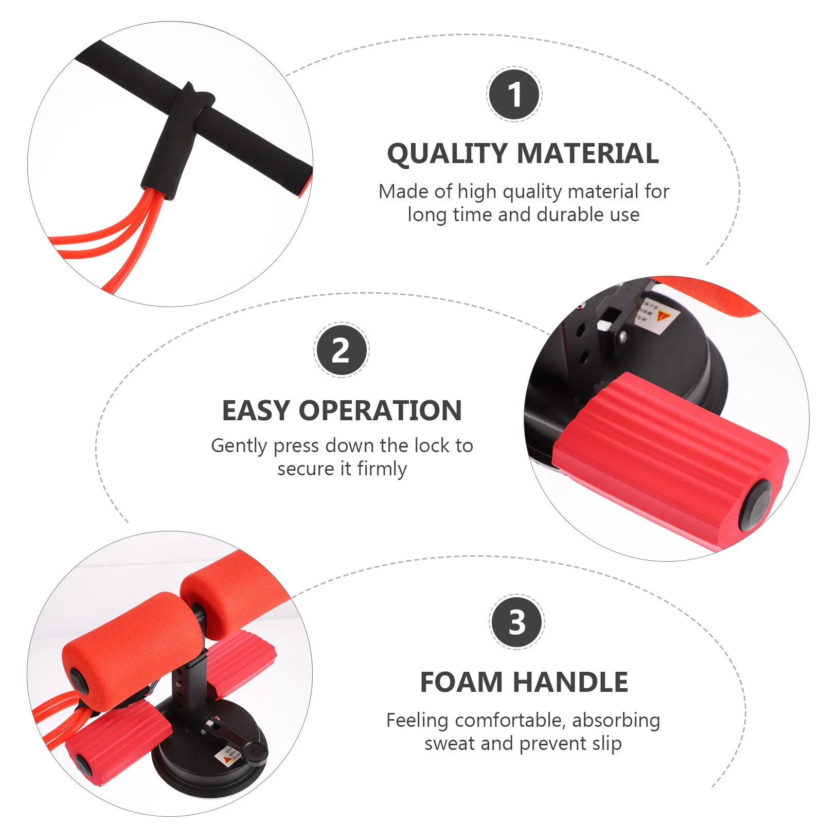 

1pc Adjustable Sit-Up Assist Fitness Equipment Thickened Wrapping Sweat-Absorbent Handle Multi-Functional Muscle Training Tool