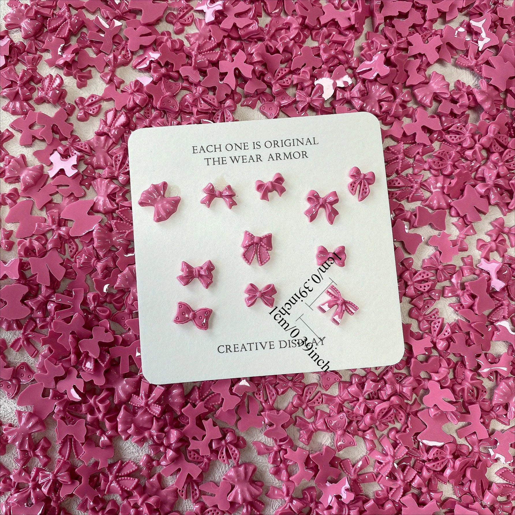 50pcs Resin Luminous Redpink Bow Mixed Nail Art Jewelry Mobile Phone Case Hairpin Nail Art Manicure Diy Decoration Accessory