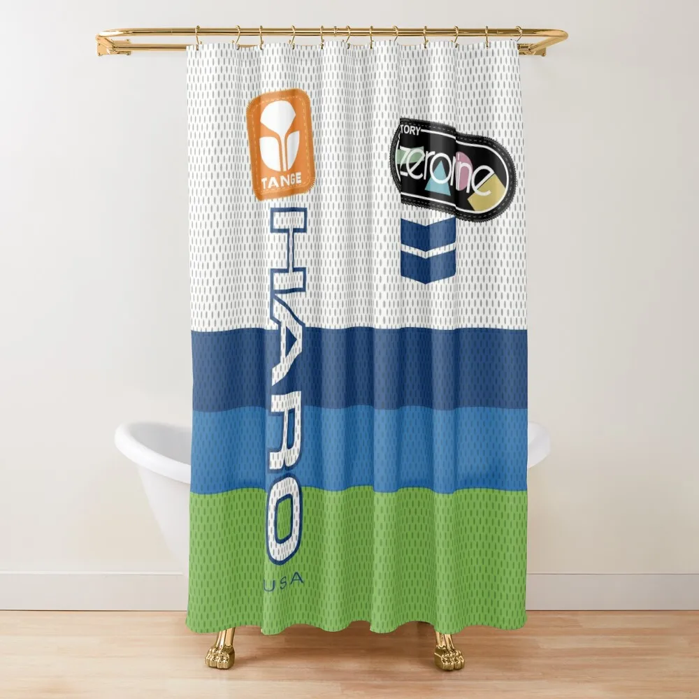 

HARO Bicycle Motocross Racing Mesh Jersey with Patches - Old school BMX Shower Curtain Luxury Bathroom Shower Curtain