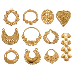 5PCS Stainless Steel Charms For Jewelry Connectors Large Circle Flower Ring Earrings Making Supplies For DIY Jewelry Findings