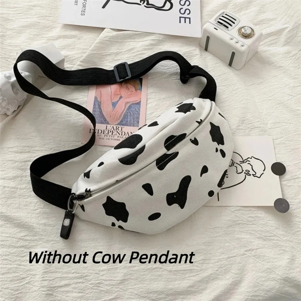 

Cow Print Chest Bag Large Capacity Water Proof Crossbody Bag Wear-resistant Black and White Color Shoulder Bag Girls Boys