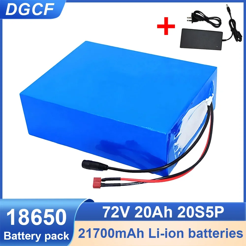 72V 20A lithium battery pack 20S5P +3A charger built-in BMS High Power Electric Bike Scooter Motorcycle Electric Vehicle Battery