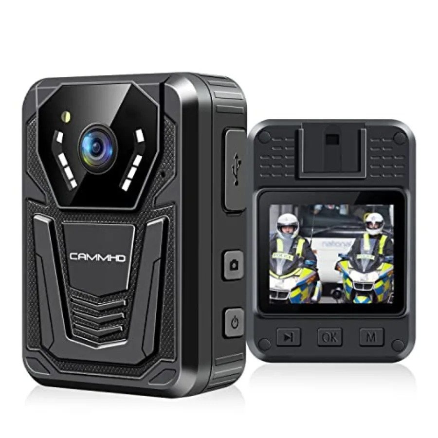 

Law enforcement body camera for outdoor use, polycarbonate body, black, 128GB storage, 4K resolution, 12-14hrs battery life, ul