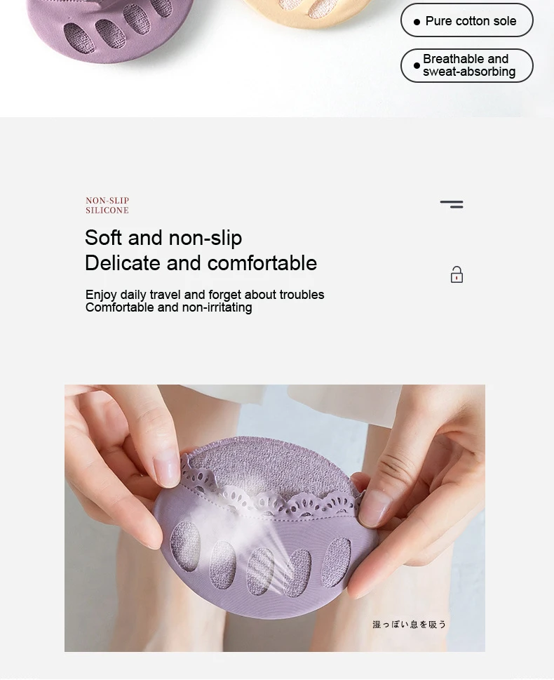 Einlegesohlen für High Heels, Halbschuhe, Fünf-Finger-Vorfußpolster für Damen, zur Behandlung von Hornhaut, Hühneraugen und Fußschmerzen, unsichtbare Sockeneinlagen. – Detail 3