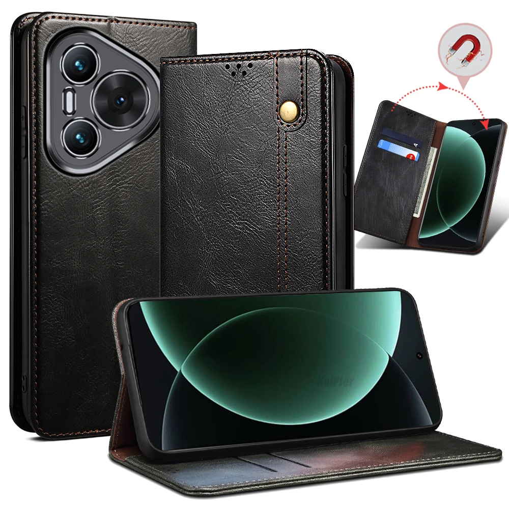 

Роскошный кожаный флип-чехол-кошелек для HUAWEI PURA 80 PRO PURA70 Ultra, слот для карт, подставка, магнитная задняя крышка для телефона, защитная сумка