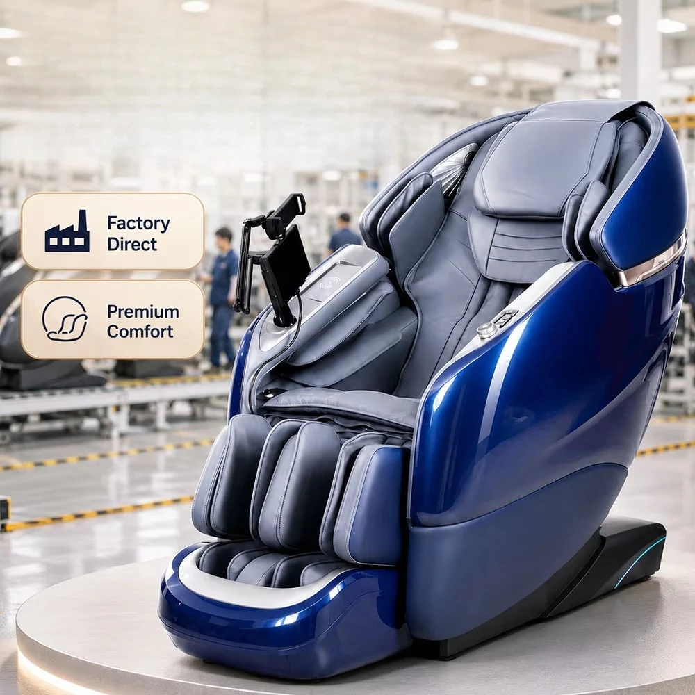 New Design 4d Sl Track Control Rocking Music Full Body Home Use zero Gravity Shiatsu Electric Leather Luxury Massage Chair