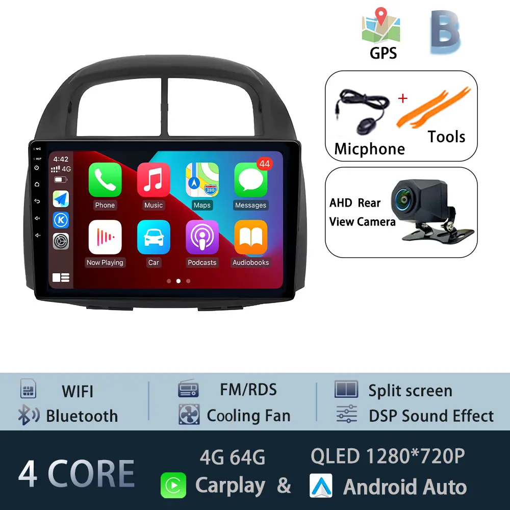 10.1 "Autoradio Android 15 Voor Toyota Passo Myvi Daihatsu Sirion 2006-2011 CarPlay Auto BT Multimedia GPS 360 °   Hoofdeenheid