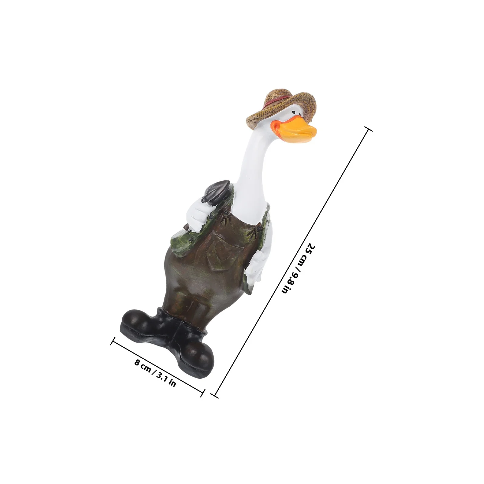 الكرتون بطة الراتنج حديقة زخرفة في الهواء الطلق ديكور الحديقة تمثال حيوان صغير لساحة فناء سطح المكتب لوحة سيارة