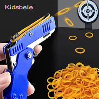 Rubber Band Gun Keychain Foldable Toy for Kids & Adults, Creative Gift Idea with 60 Bands for Family Fun Folding Mini Shooter