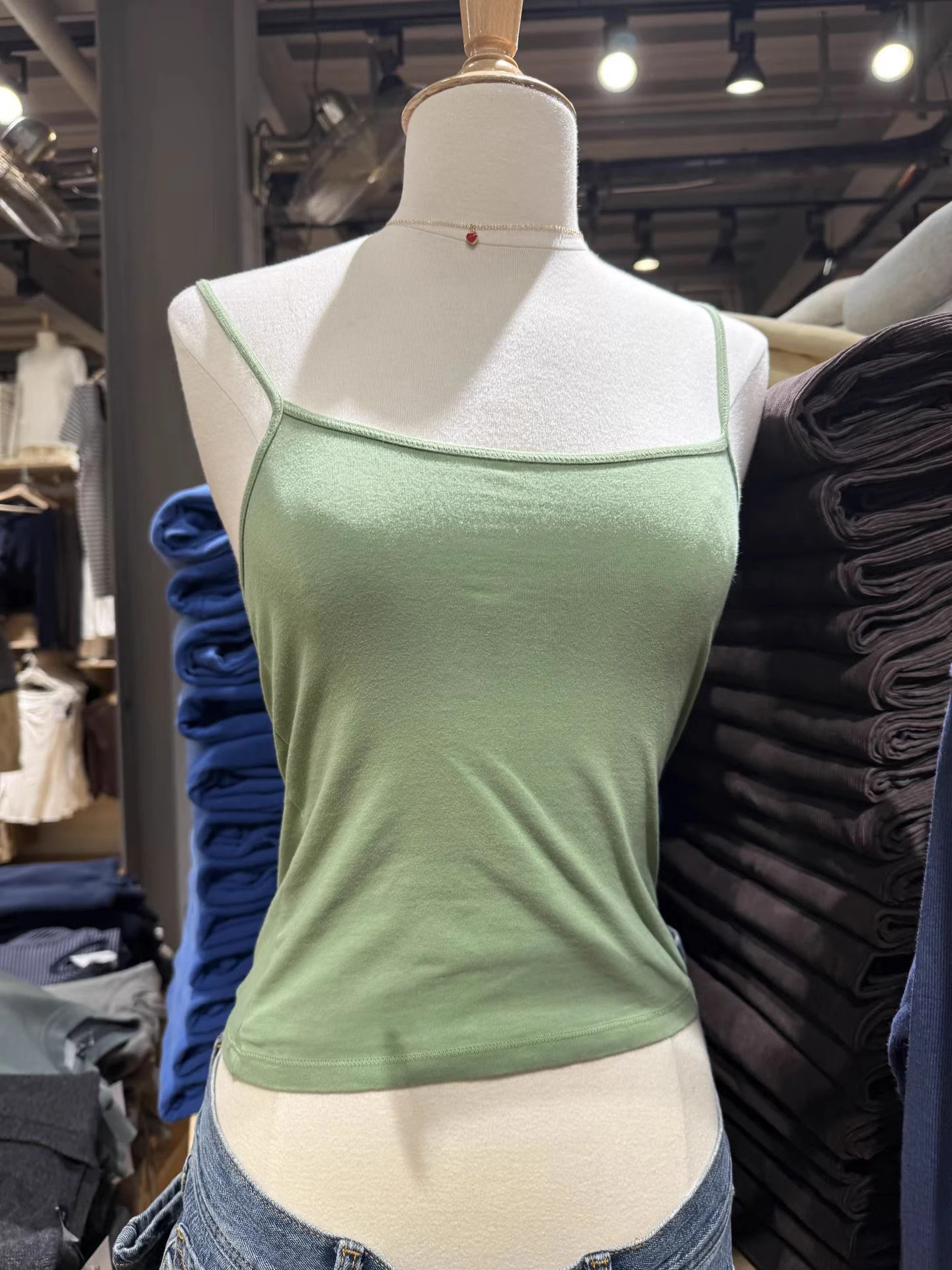 New Green Slim Tank Top for Woman Summer Solid Simple Basic Crop Tops Female Casual Vintage Sweet Preppy Style All-match Camis