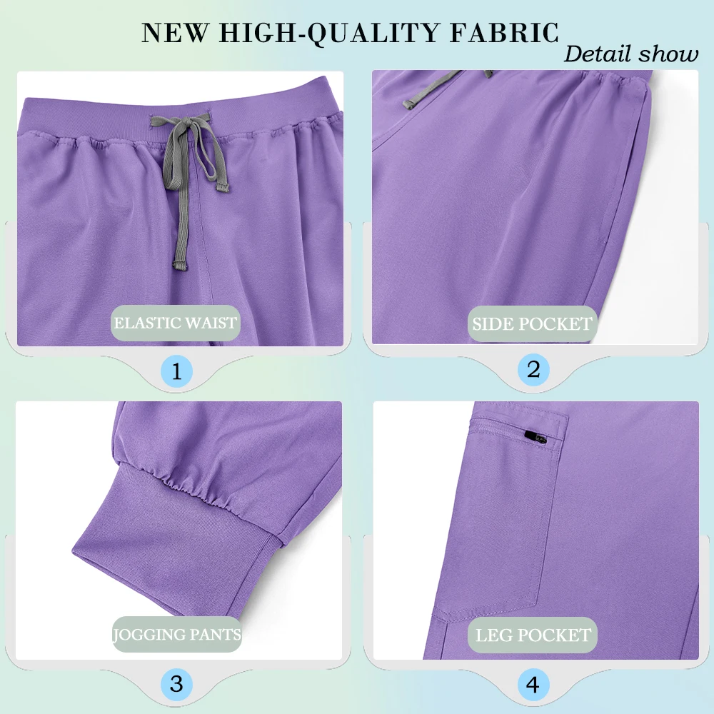 جيوب زي ممرضة الطبيب الطبي الزي الجراحي امرأة الرجال السريري فرك مجموعة الصيدلة ملابس العمل التمريض الدعك السراويل العليا