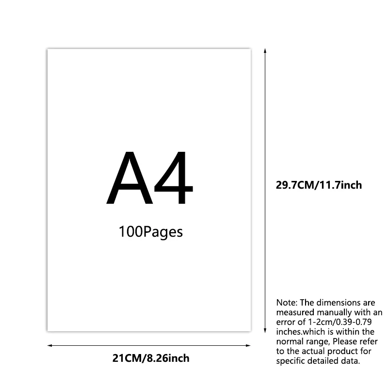 100/200 sheets A4 thermal paper Suitable for portable printers & thermal printers,