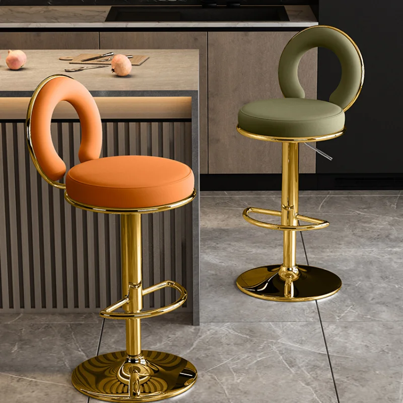 

Luxury Modern Bar Chairs - Lounge Metal High Stool Nordic Bar Seating Swivel Bancos Para Barra De Cocina Restaurant Furniture