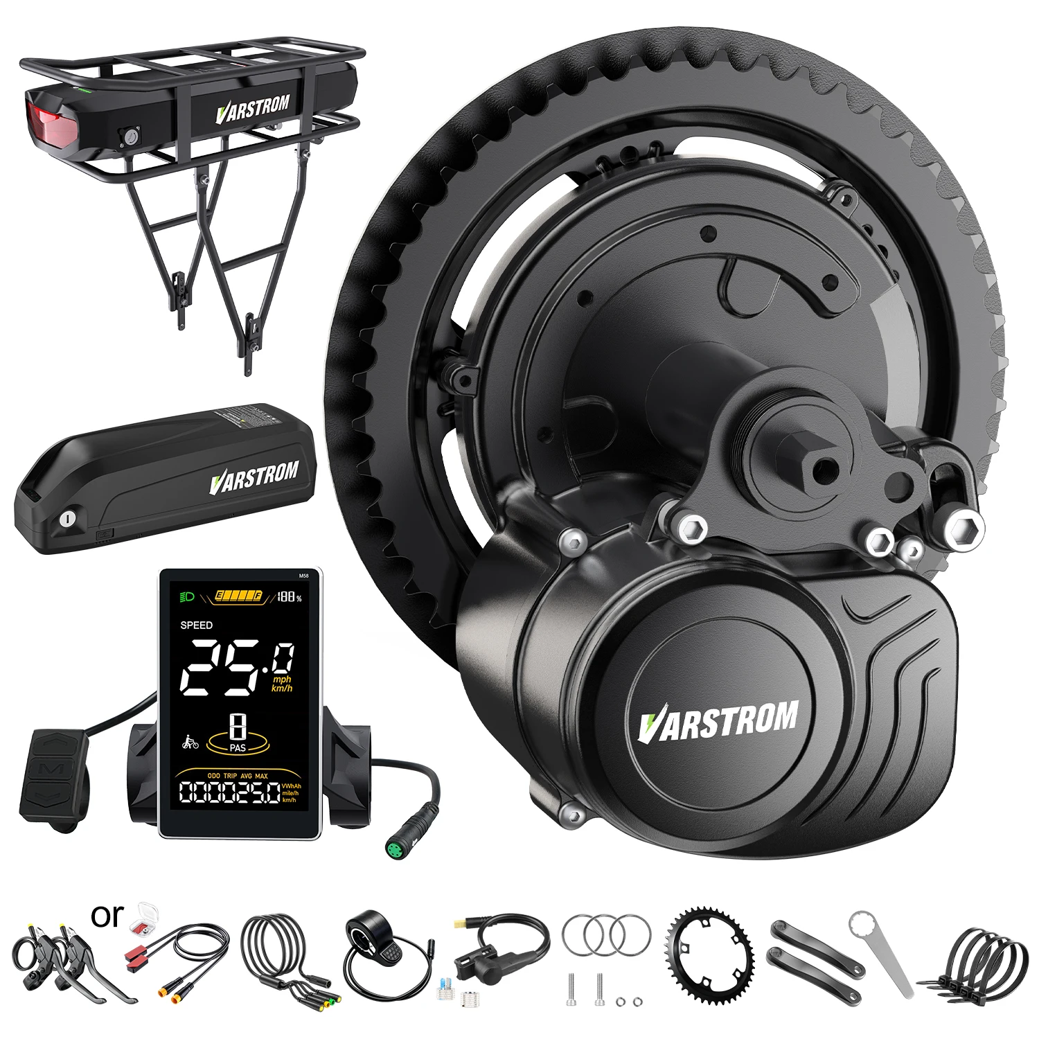 Tongsheng 48V 500W 750W 1000W Torque Sensor EBike Conversion Kit Varstrom TSDZ2B TSDZ8 TSDZ16 Mid Drive Motor Kit80N.m 140N.m 160N.m Powerful High Torque Electric Bicycle Motor Engine for Commuter City Bike Hill Climbing Road Mountain City Bike 68-73mm