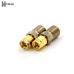 High Quality F Type Female Jack to SMA Male Plug Straight RF Coaxial Adapter F connector to SMA Convertor gold Tone