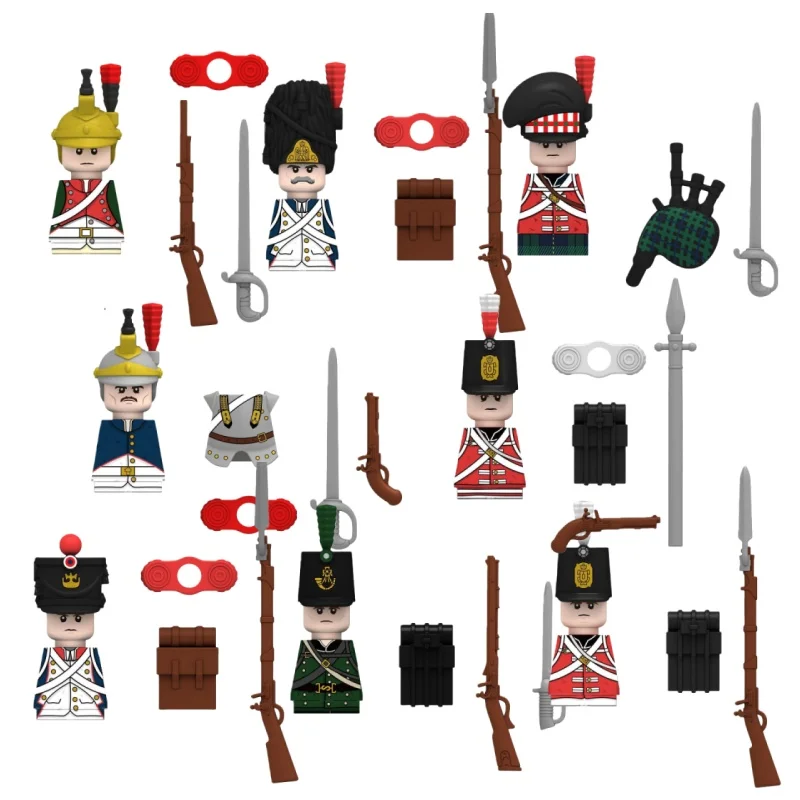 MOC Medieval Napoleonic Building Blocks War Soldiers Figures Military Series Puzzle Assembly Building Blocks Toy Bag Kids Toy