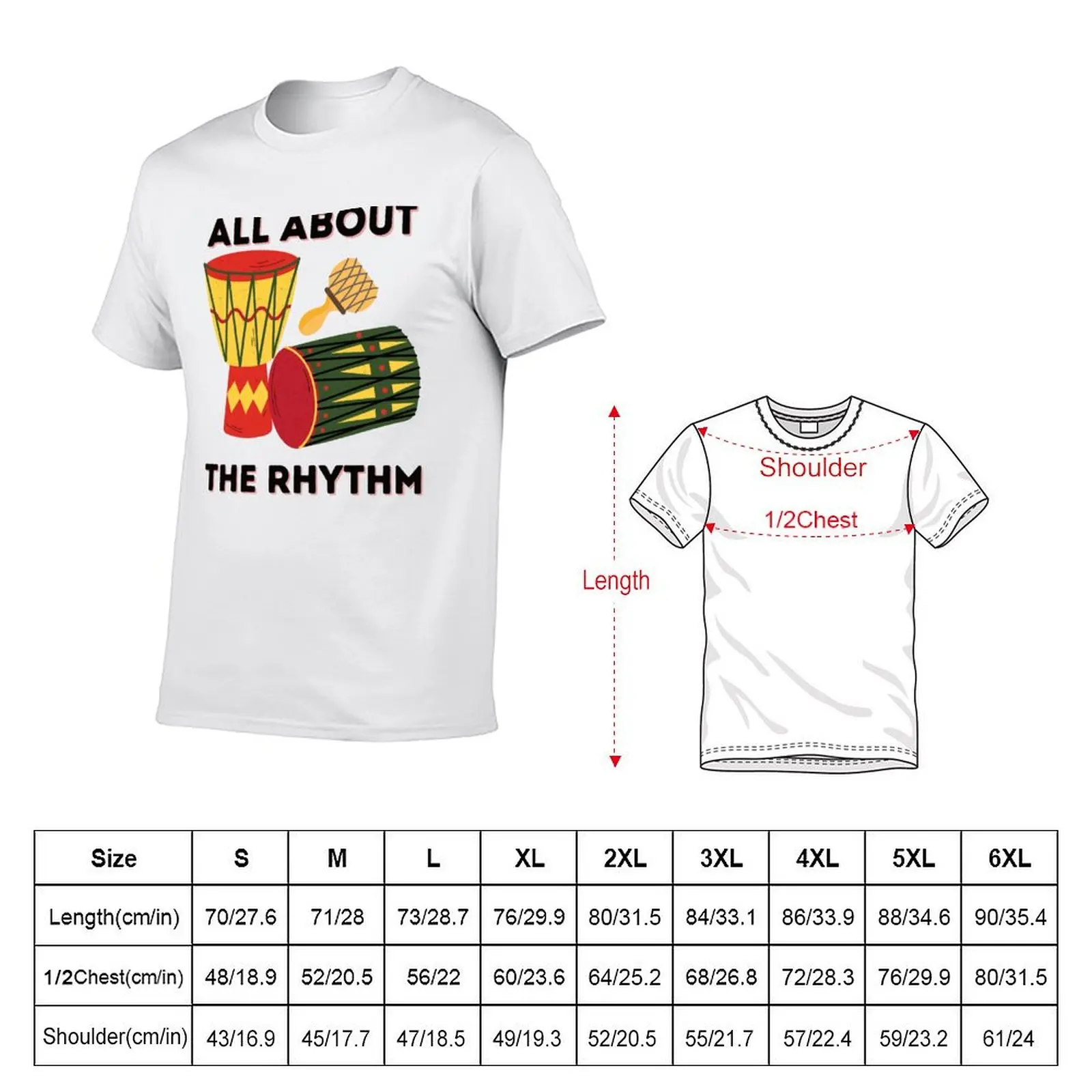 All about the Rhythm Djembe Player T-Shirt Classic Basic Casual T-Shirt