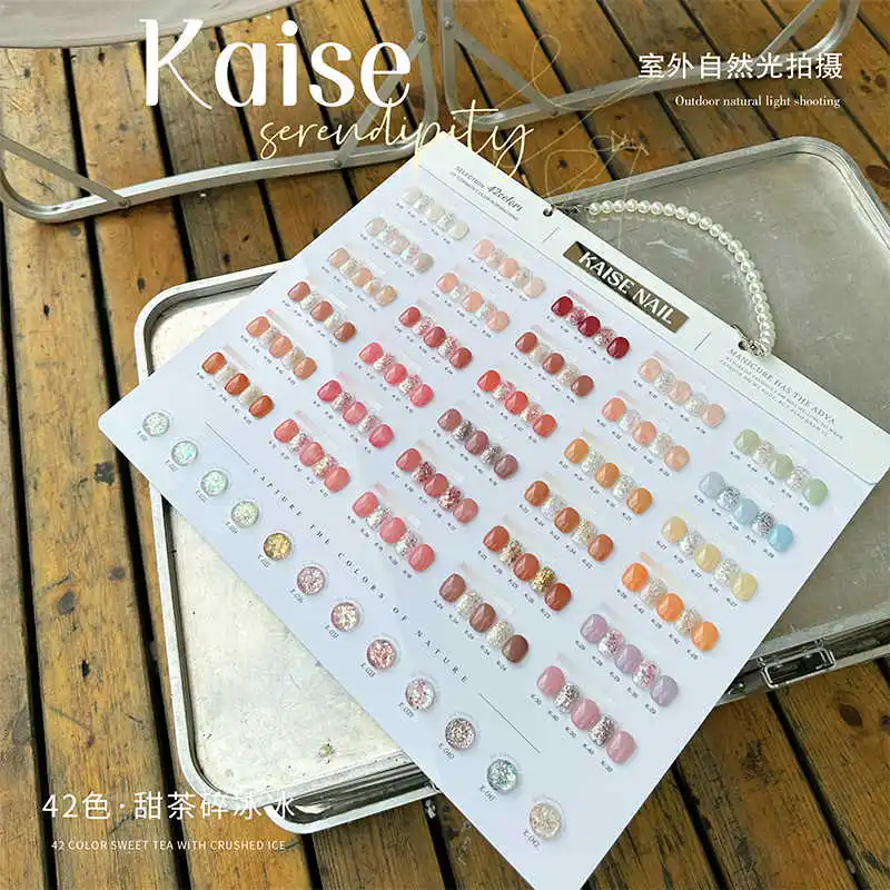 KAISE 42 สีแฟลชสีโปร่งใสเล็บเจลเล็บ Salon 2024 ใหม่ Professional ขายร้อนเล็บปลอดสารพิษ UV เจลขายส่ง