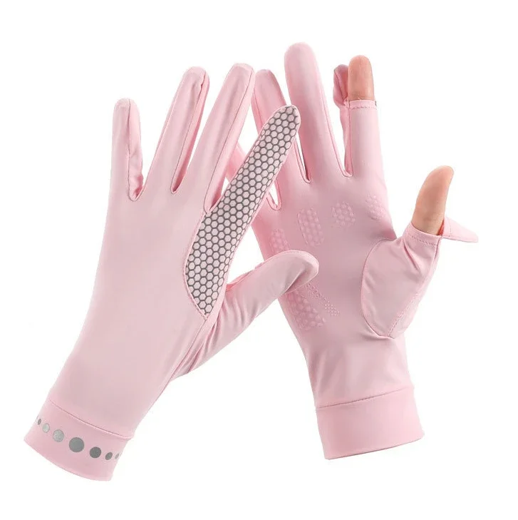 

Sunscreen Bike Gloves Expose Two Fingers UV Resistant Thin Summer Anti-skid Touch Screen Women Driving Outdoor Sports Gloves