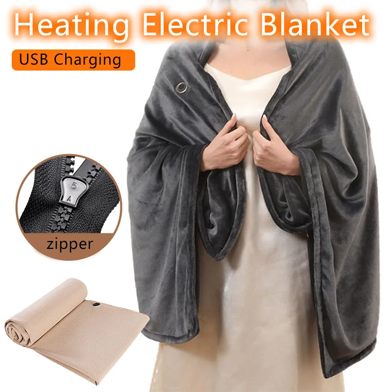 

Wearable Heating USB Electric Blanket 3 Heated Level Blanket Office Body Warmer Blanket Quickly Heated Shawl Pad