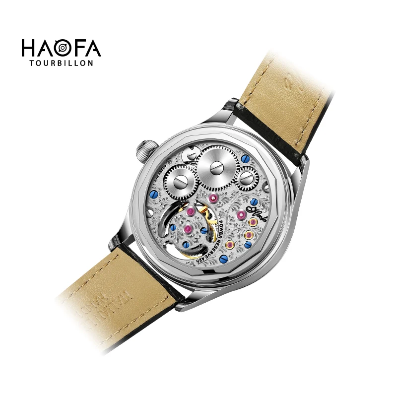 Haofa Luxury GMT Flying Tourbillon Mens Watch Sapphire Manual Mechanical Watch for Men Day And Night Waterproof Casual 1036-1
