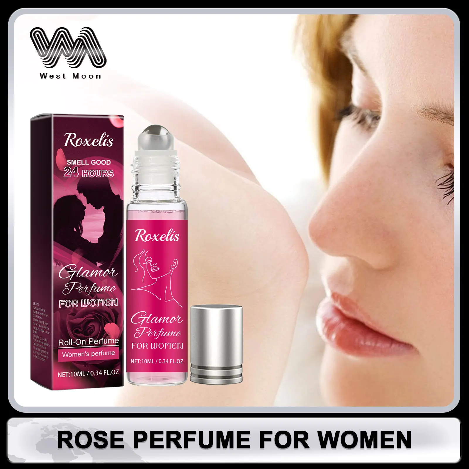 Pheromone Roller Rose Perfume For Woman Glamour Dating Long Lasting Scent Fragrance Non-stimulation Refreshing Portable Perfum