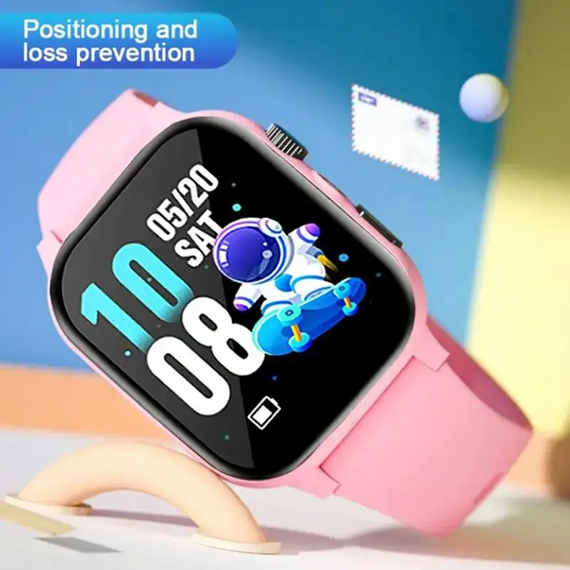 Kid Smart Watch 2024 New S im Card Smartwatch For Children Sos Call Phone Camera Voice Chat Photo Boy Girl Christmas Gift