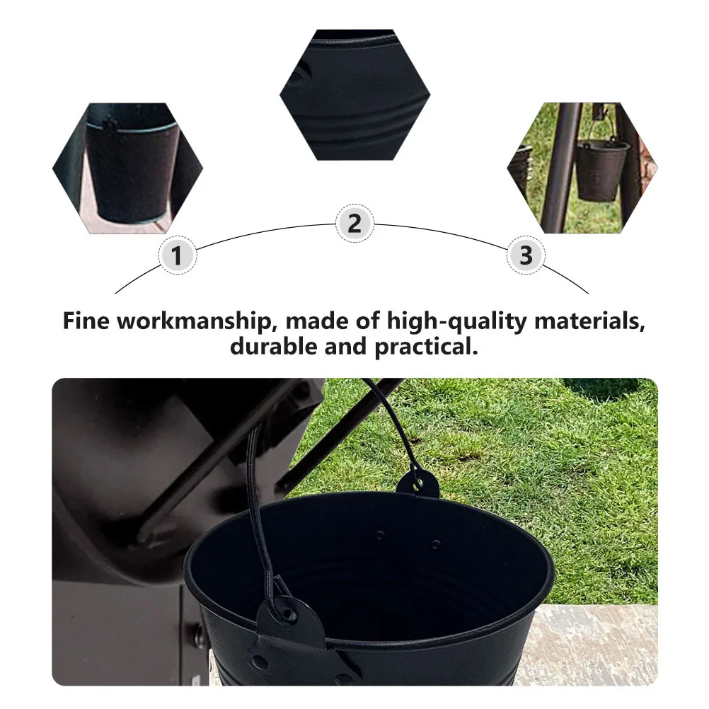 

Barbecue Grease Bucket Iron Material Large Capacity Portable Handle Grill Drip Oil Barrel For Bbq Oven Accessories