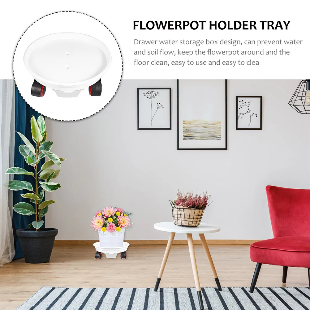 

2 Pcs Thickened Universal Wheel Flower Pot Tray Plant Dolly Planter Stand Flowerpot Caddie Movable Holder