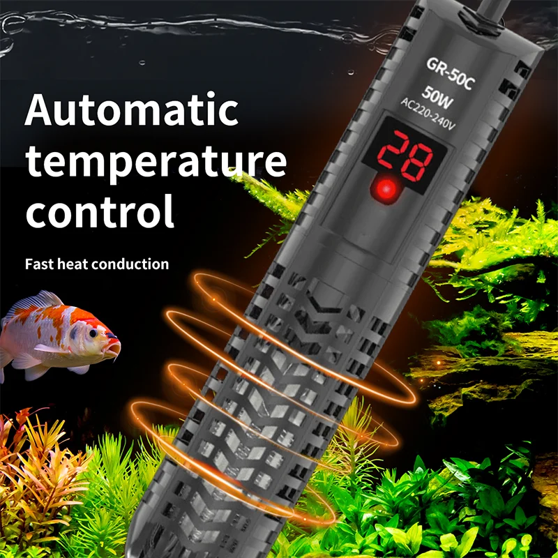 Aquariums Submersible Heater Display Digital Fish Tank  Heating Rod With thermometer Constant Temperature Control 220-240V