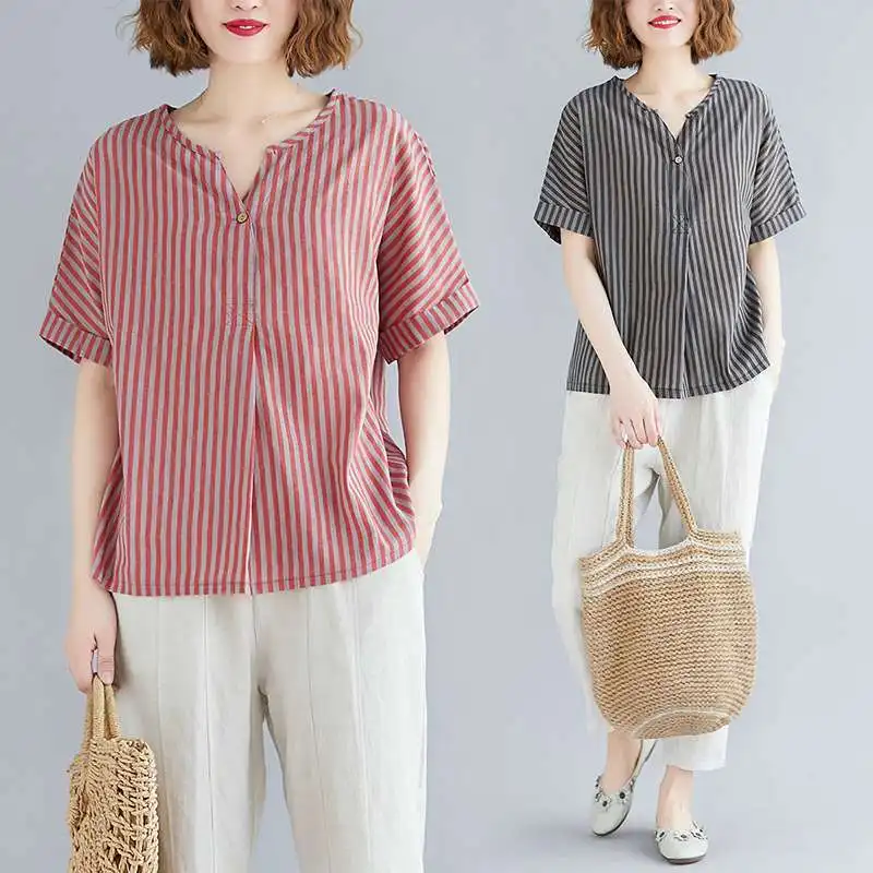 Nieuwe Onebutton Loose Vne Linnen ortsved irt Dames Gestreept Polyestervezel Lente ort Sve Casual irt