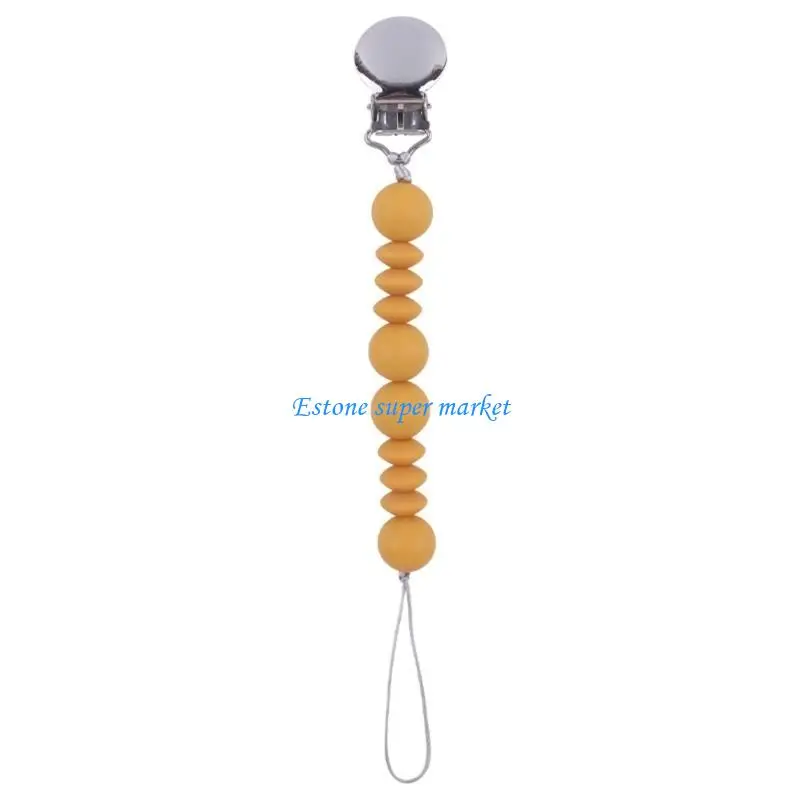 090B Pacifier Clip Teething Bead Anti-Lost Chain Dummy Clip Toddlers Teething Gift
