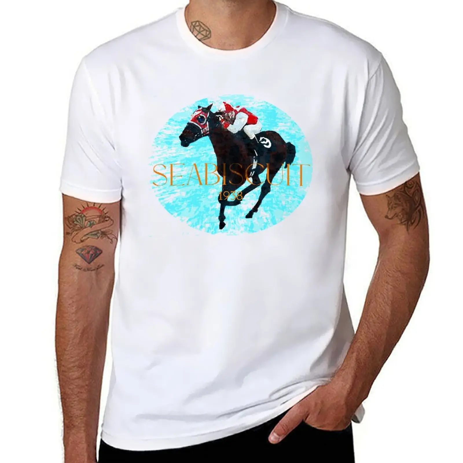 

Seabiscuit 1938 II Famous Racehorses T-Shirt cotton tshirt 100% man t shirt cotton high quality man t shirt heavy cotton T-shirt