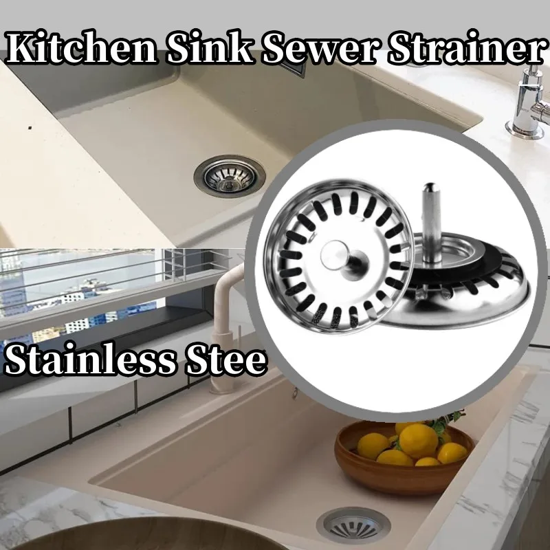 Kitchen Sink Sewer Strainer Basin Drain Stopper Stainless Steel Sink Waste Plug Filter Anti-clog Floor Drain Kitchen Accessories