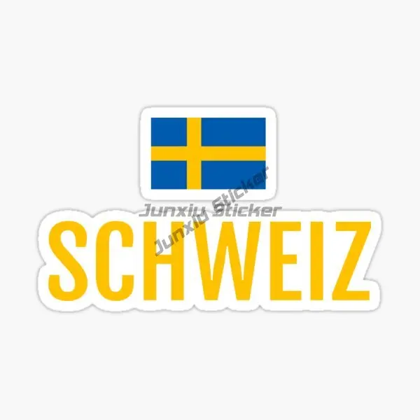 العلم الوطني السويدي والشعار PVC الفينيل ملصقات السيارات ذاتية اللصق الإبداعية لفان نافذة السيارة جدار غرفة الدراجة صائق