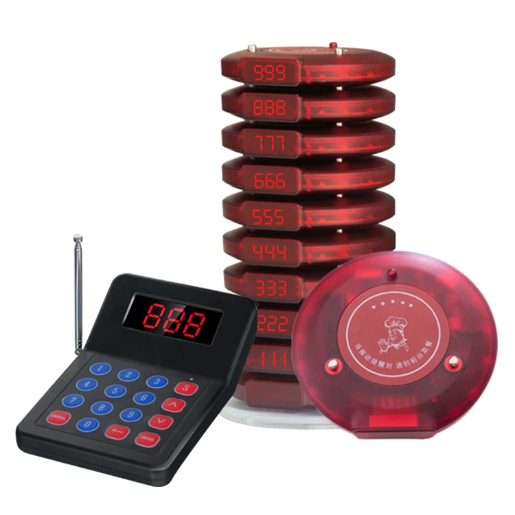 Hot Sales Customer Service Long Queue Buzzer Wireless Restaurant Waiter Table Pager Cafe Guest Call Bell System